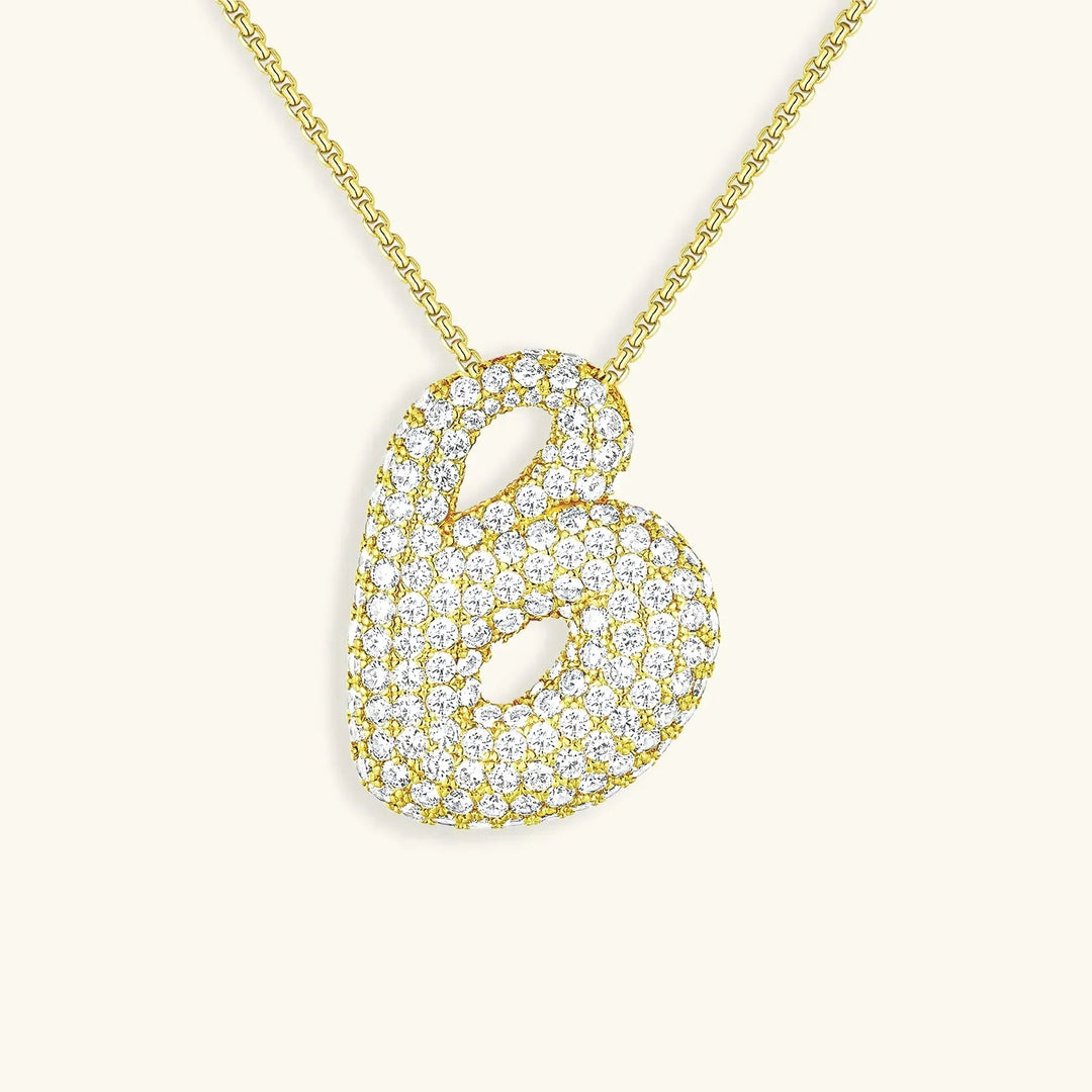 Collar de Diamantes con Inicial en Burbuja