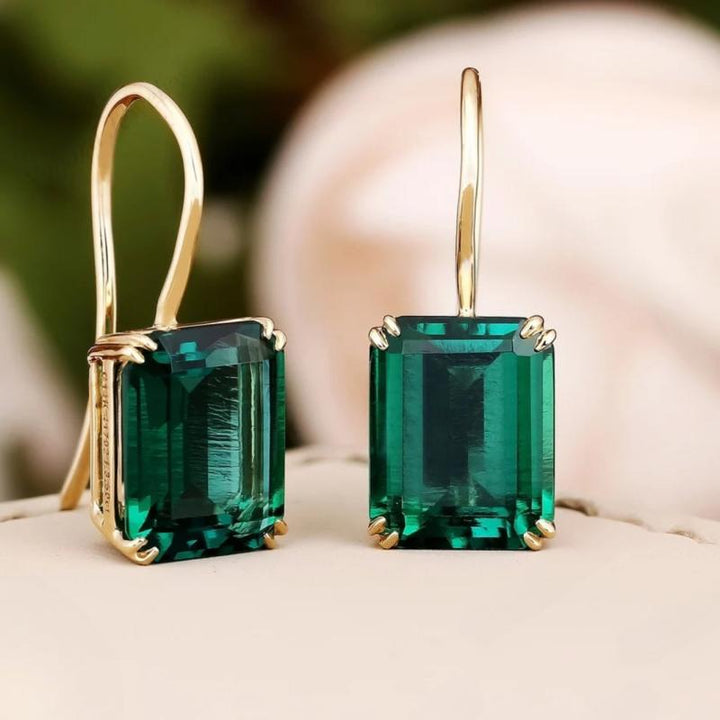 Pendientes Mila con esmeralda