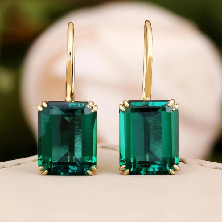 Pendientes Mila con esmeralda