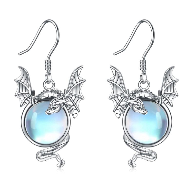 Pendientes brillantes con piedra lunar