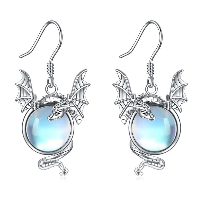 Pendientes brillantes con piedra lunar