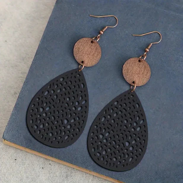Pendientes colgantes en cuero