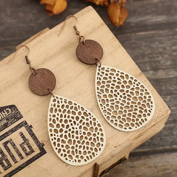 Pendientes colgantes en cuero