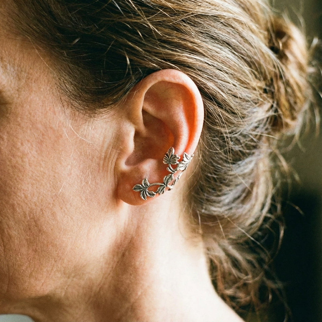 Pendientes vintage con forma de flor y cierre de clip