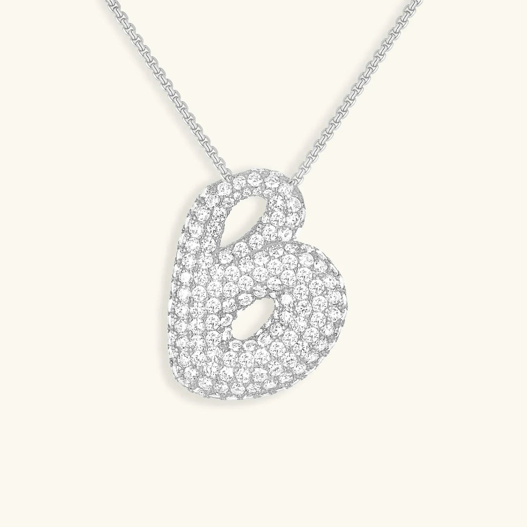 Collar de Diamantes con Inicial en Burbuja