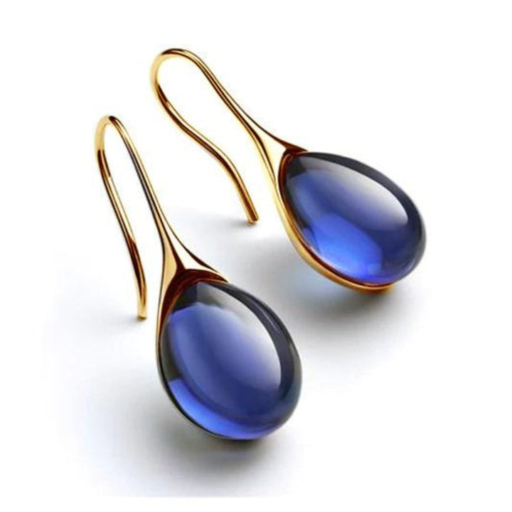 Pendientes de Cristal Colgantes en Oro y Plata