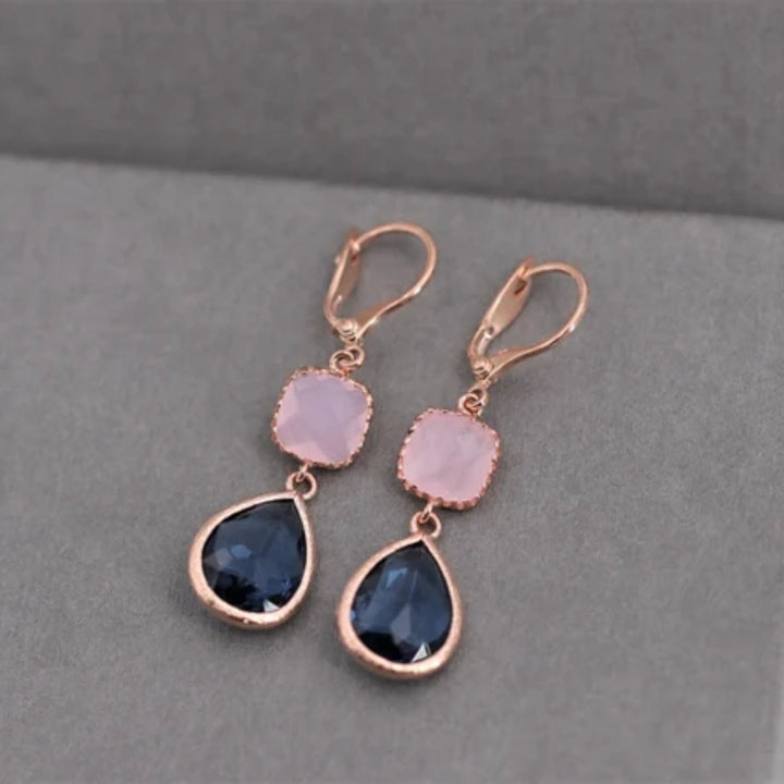 Pendientes de lujo con piedras naturales