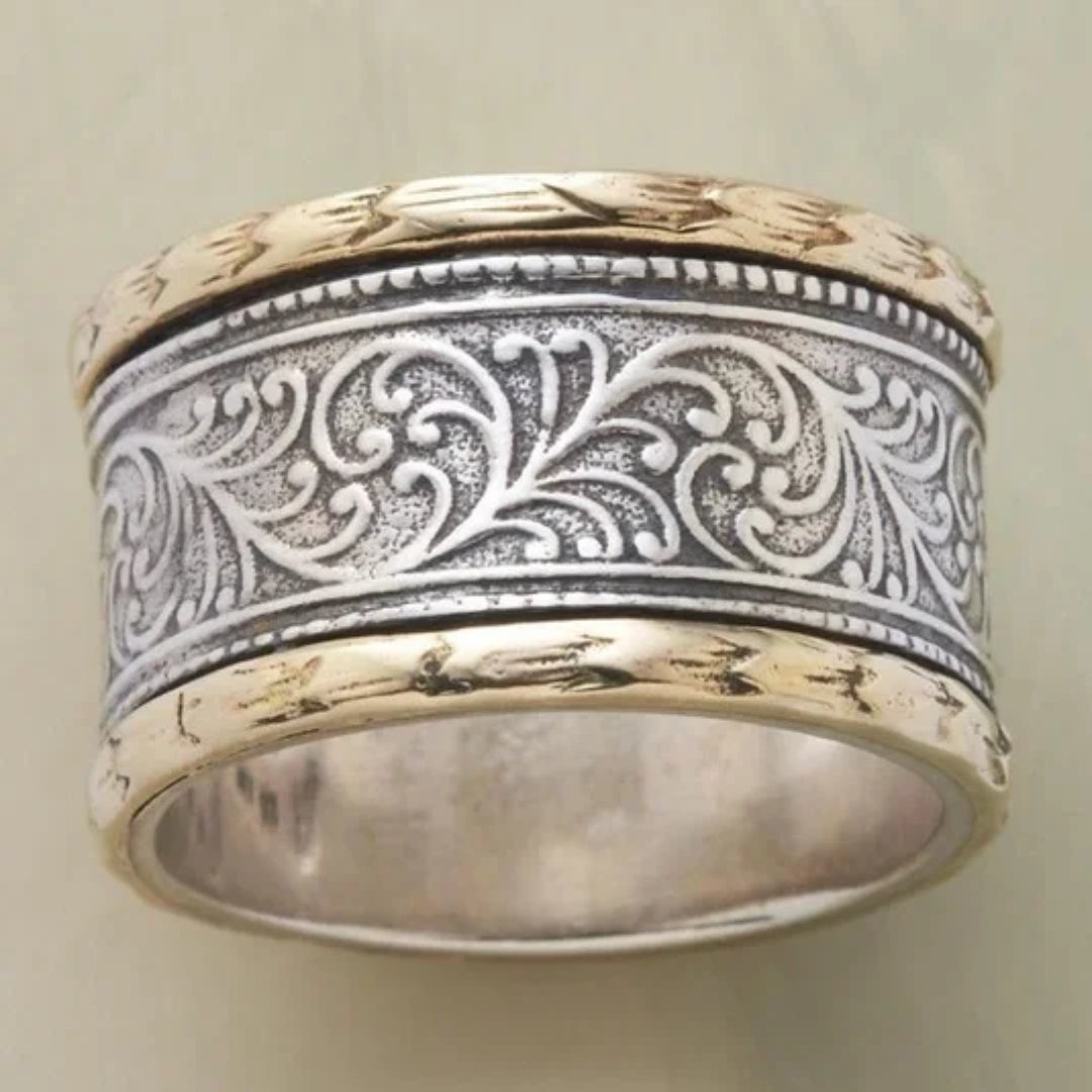 Anillo vintage dorado y plateado