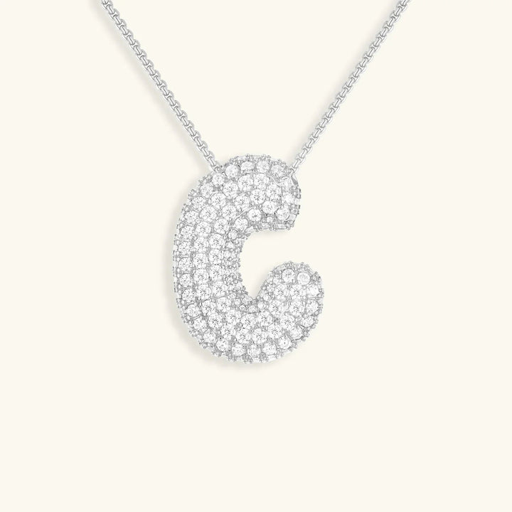 Collar de Diamantes con Inicial en Burbuja