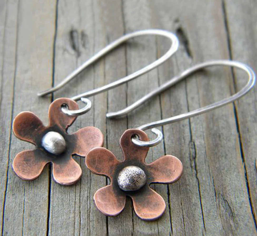 Pendientes Vintage Flower en plata
