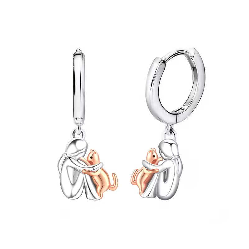 Collar Colgante Abrazo de Gato con Pendientes de Regalo – Oferta por Tiempo Limitado
