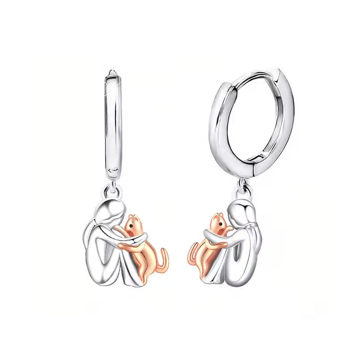 Collar Colgante Abrazo de Gato con Pendientes de Regalo – Oferta por Tiempo Limitado