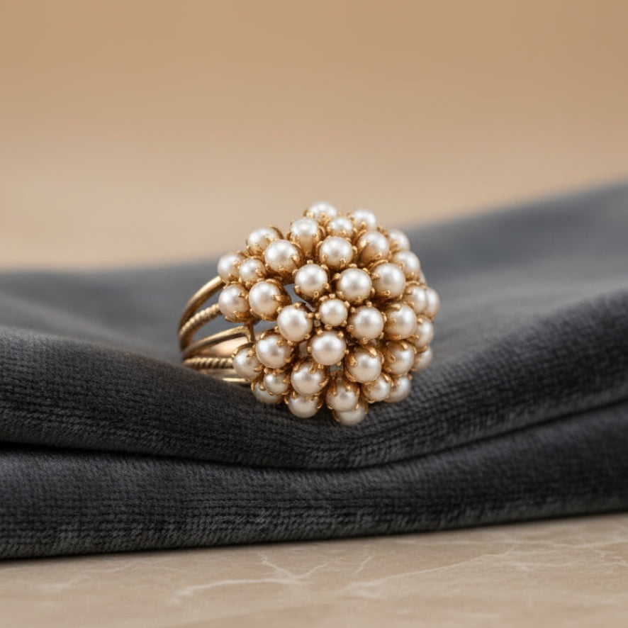 Anillo de Perlas Incrustadas