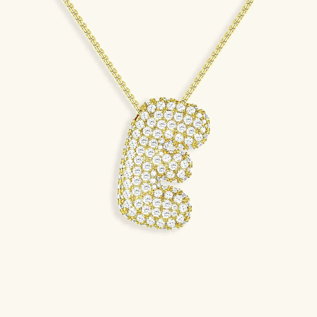 Collar de Diamantes con Inicial en Burbuja