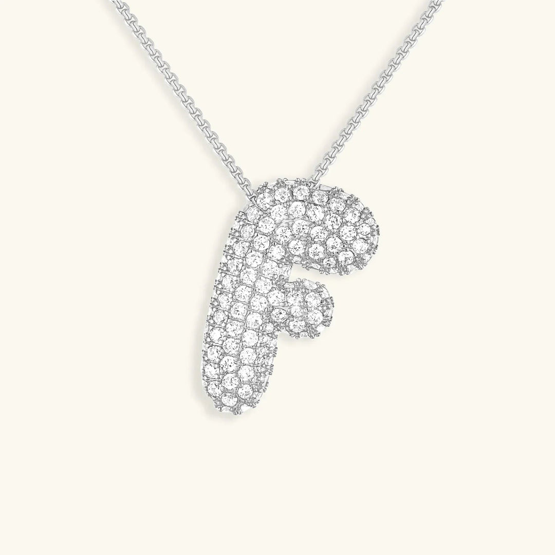 Collar de Diamantes con Inicial en Burbuja