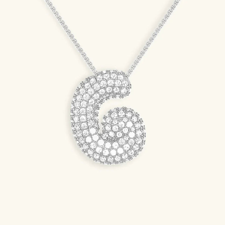 Collar de Diamantes con Inicial en Burbuja