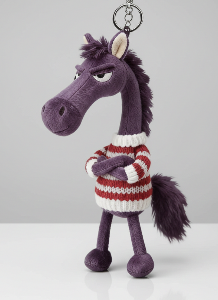 Caballo descarado - Morado y rojo Colgante para llaves