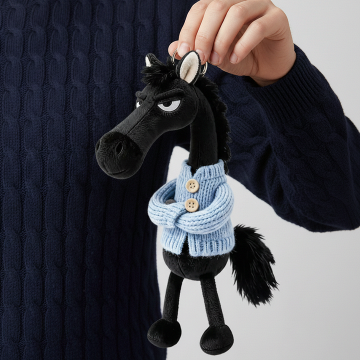 Caballo descarado - Negro y azul Llavero