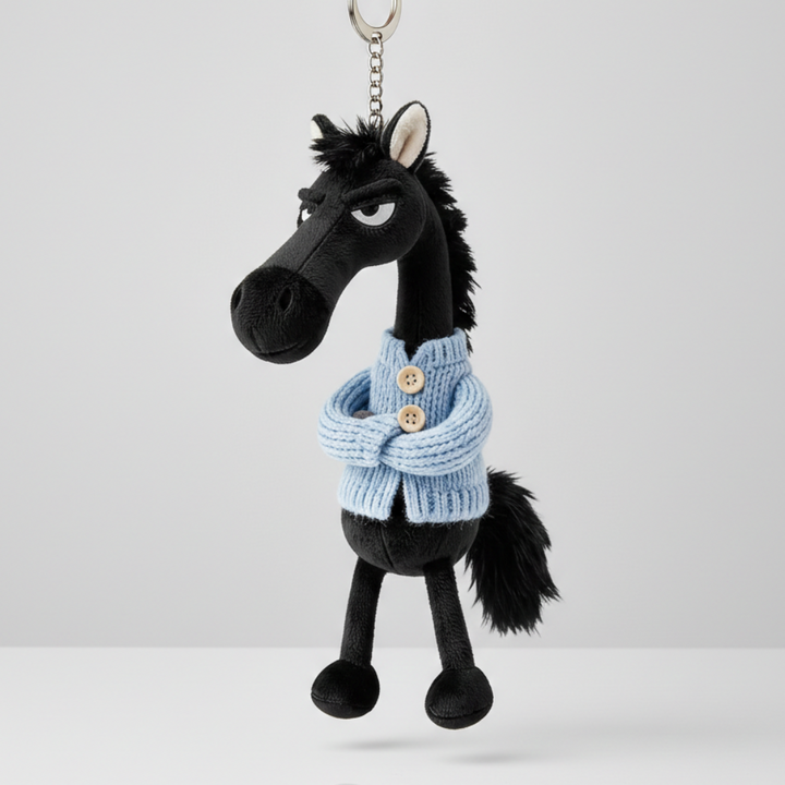 Caballo descarado - Negro y azul Llavero
