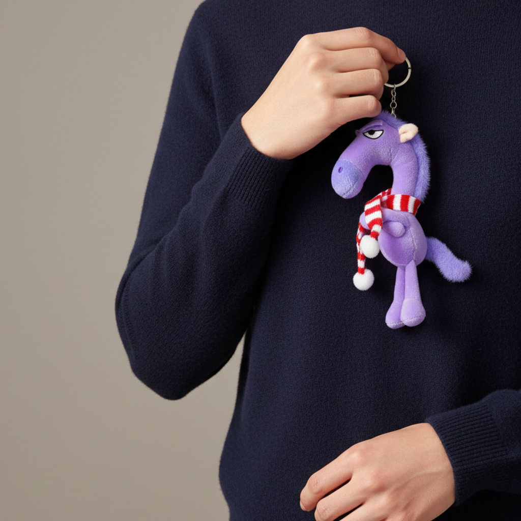 Caballo descarado - Morado y rojo Colgante para llaves