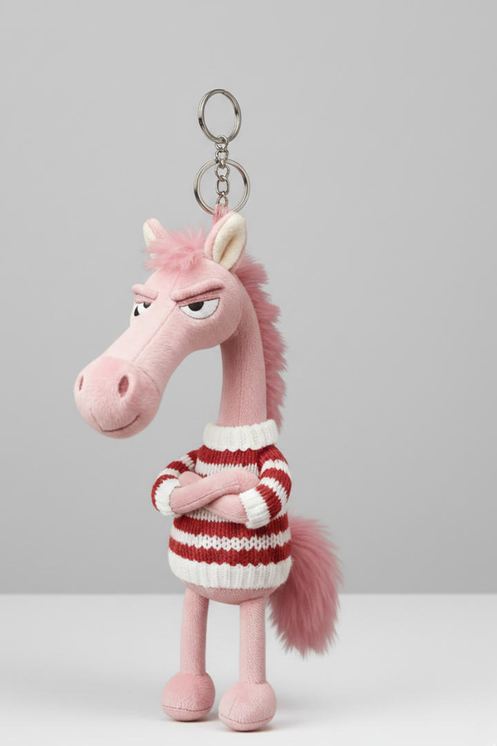 Caballo descarado - Rosa y rojo Llavero