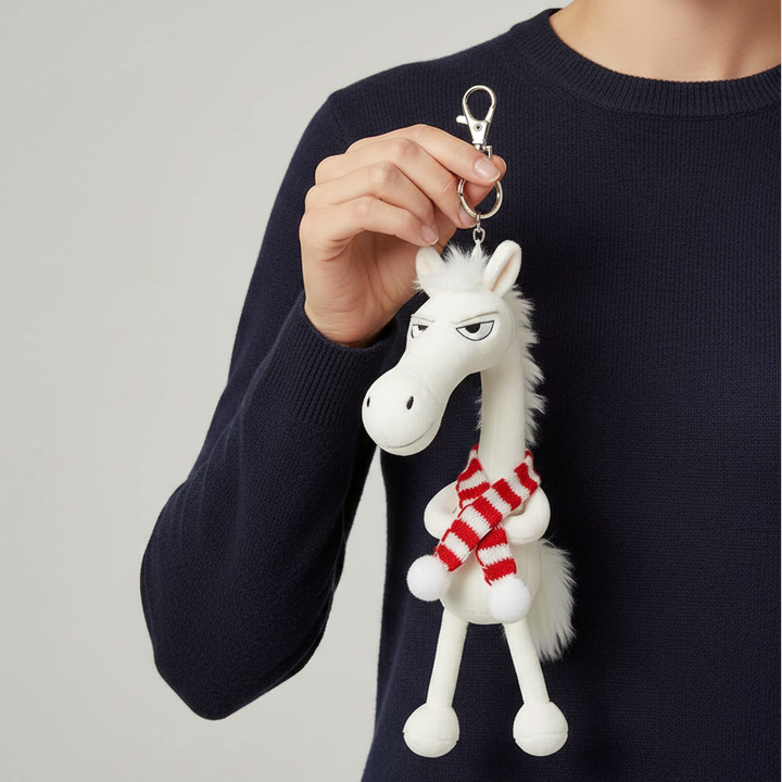 Blanco y rojo Llavero «Caballo descarado»