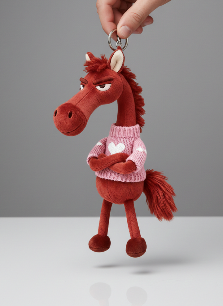 Caballo descarado - Rojo y rosa Colgante para llaves