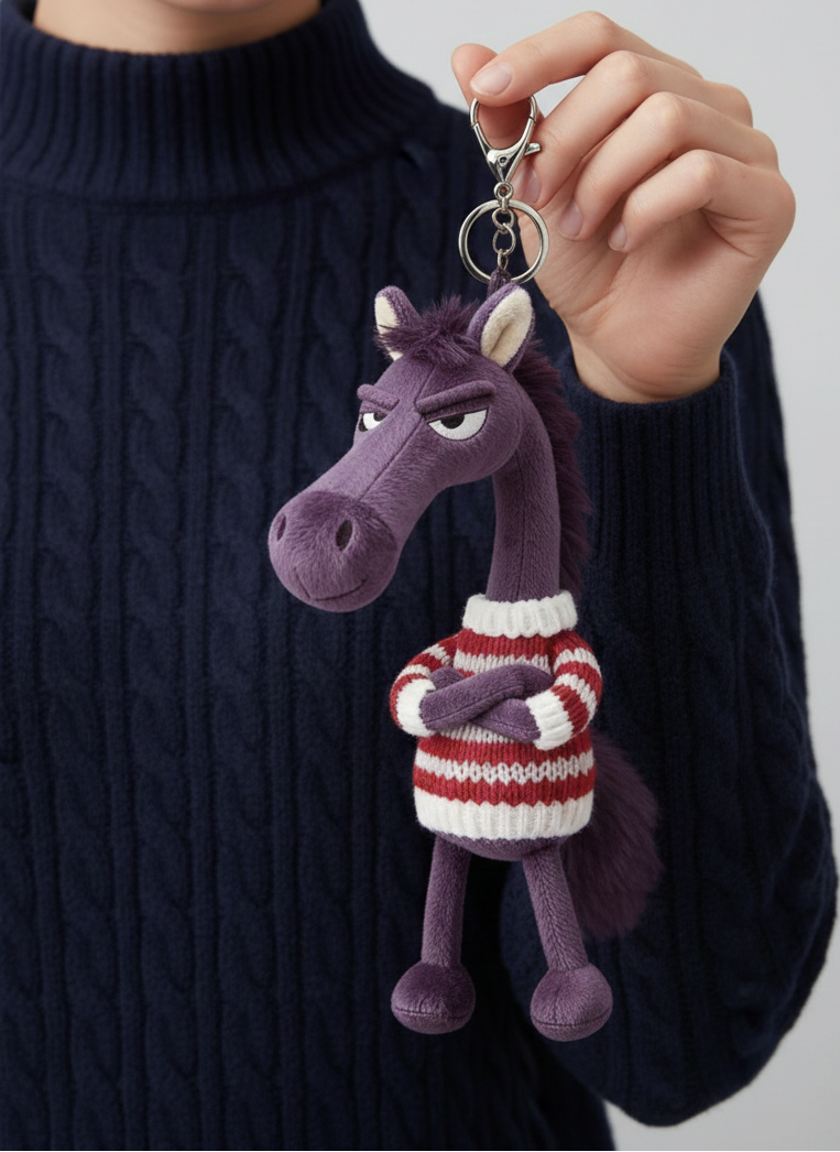 Caballo descarado - Morado y rojo Colgante para llaves