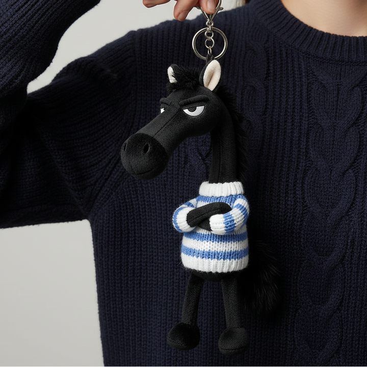 Caballo descarado - Negro y azul Llavero