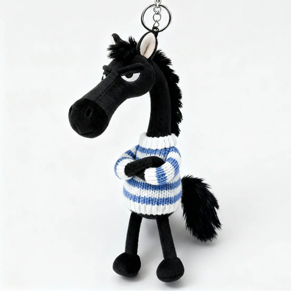 Caballo descarado - Negro y azul Llavero