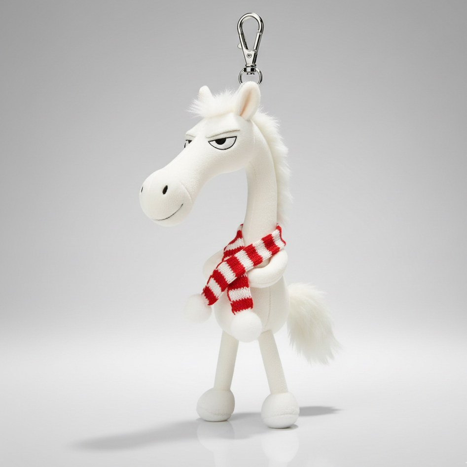 Blanco y rojo Llavero «Caballo descarado»