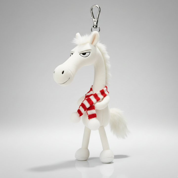 Blanco y rojo Llavero «Caballo descarado»