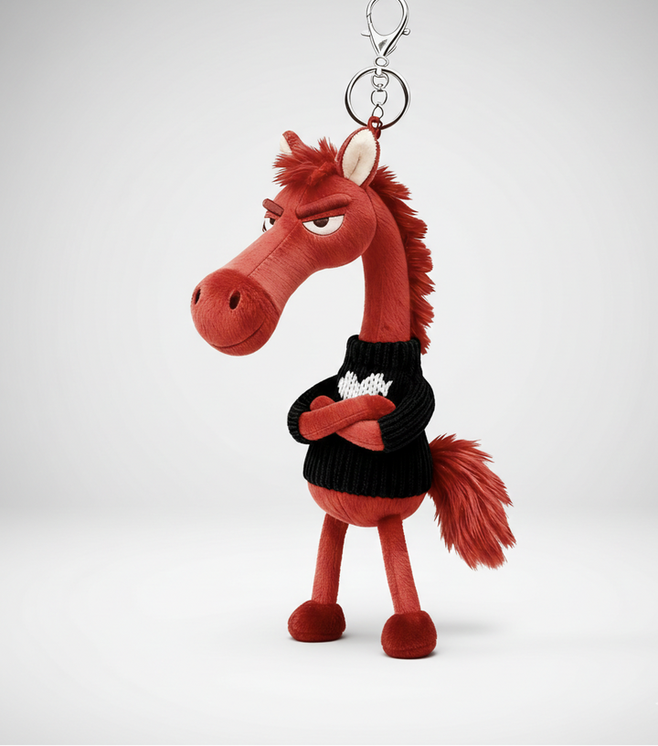 Caballo descarado - Rojo y negro Colgante para llaves