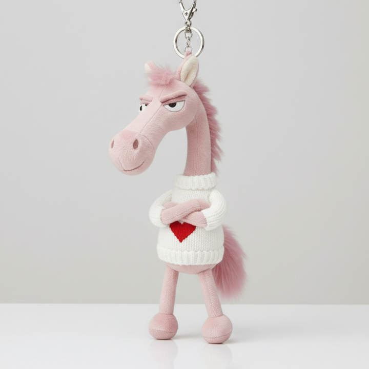 Caballo descarado - Rosa con corazón Llavero