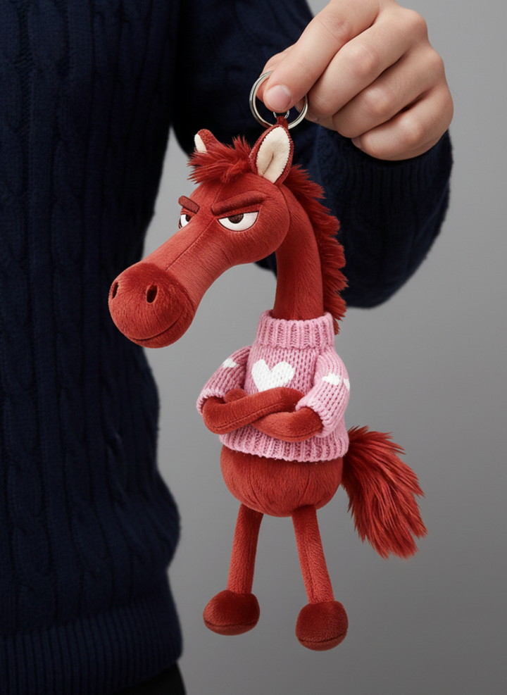 Caballo descarado - Rojo y rosa Colgante para llaves