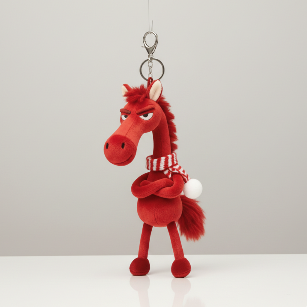 Caballo descarado - Rojo y blanco Llavero