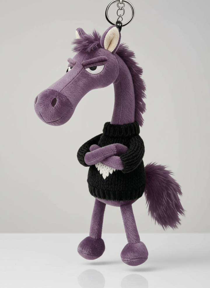 Caballo descarado - Morado y negro Llavero