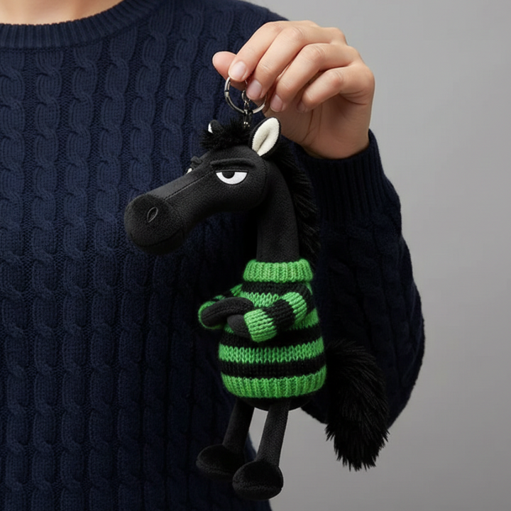 Caballo descarado - Negro y verde Colgante para llaves