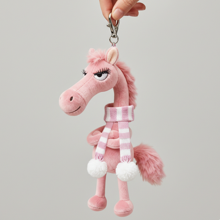 Caballo descarado - Rosa y blanco Llavero