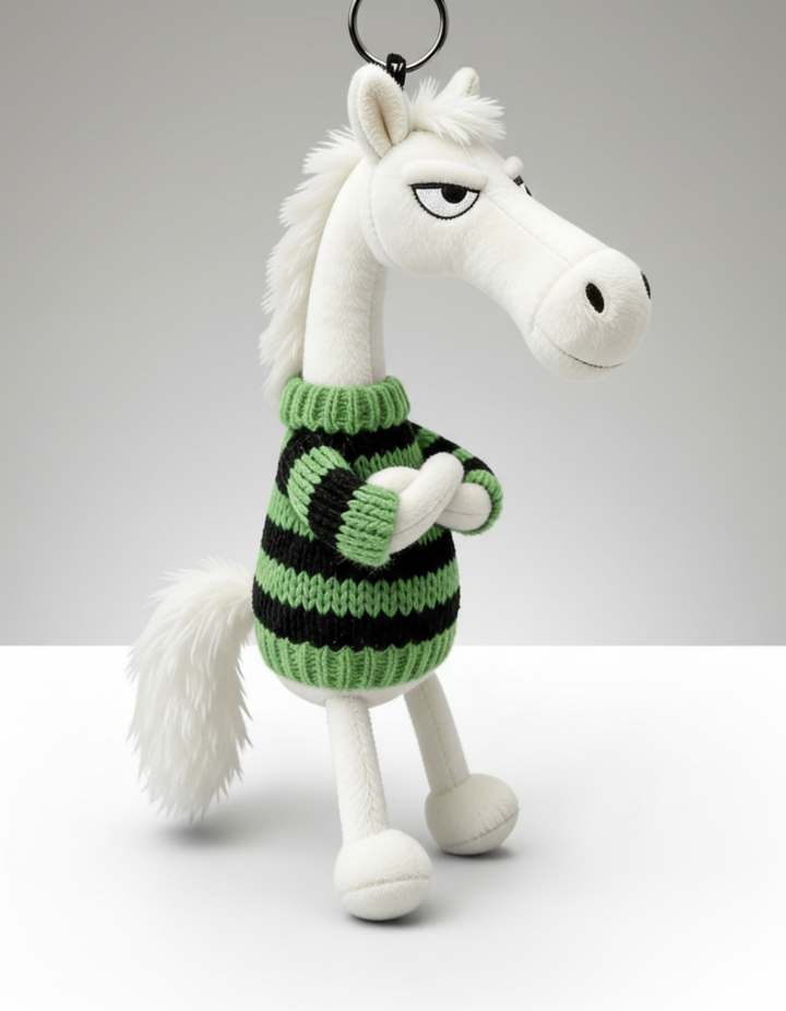 Caballo descarado - Blanco y verde Llavero