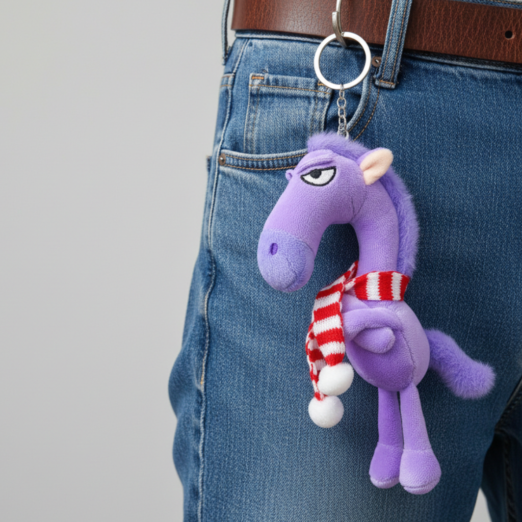Caballo descarado - Morado y rojo Colgante para llaves