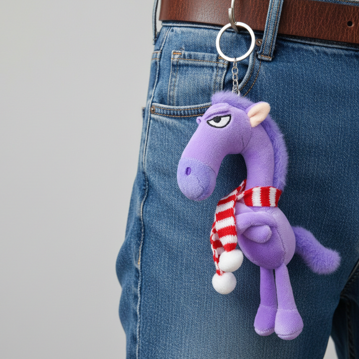 Caballo descarado - Morado y rojo Colgante para llaves