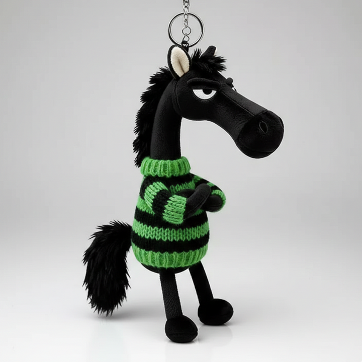 Caballo descarado - Negro y verde Colgante para llaves