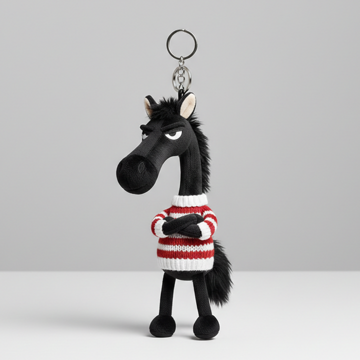 Caballo descarado - Blanco y negro Llavero