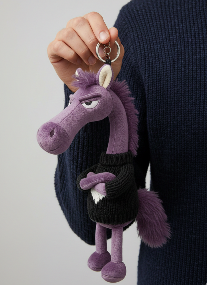 Caballo descarado - Morado y negro Llavero