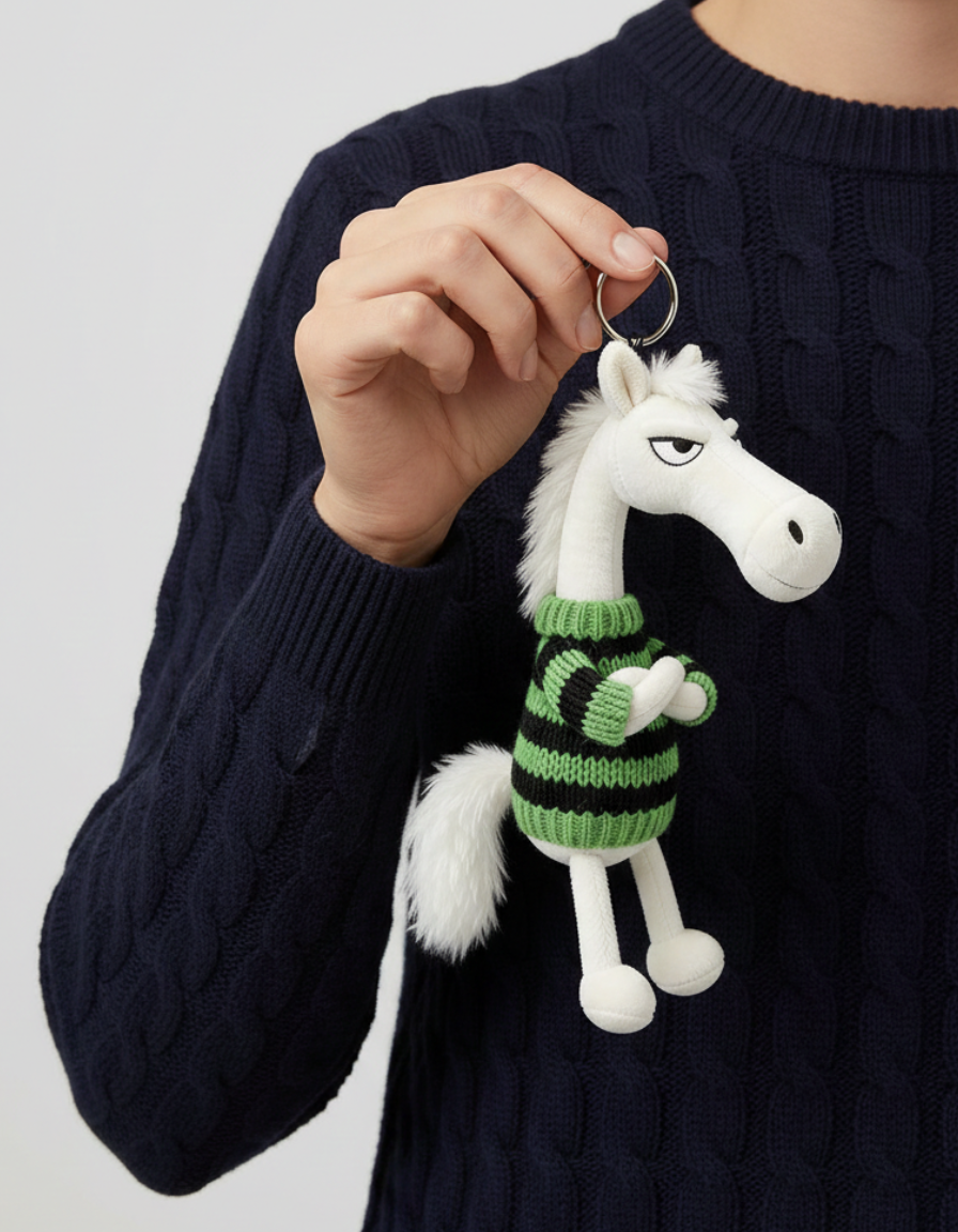 Caballo descarado - Blanco y verde Llavero
