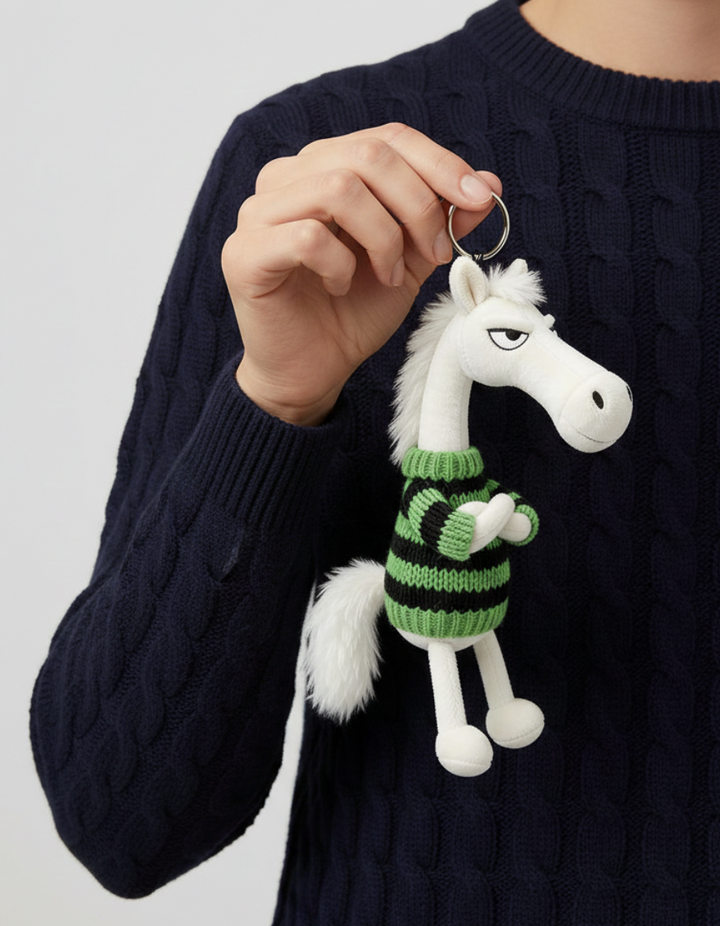Caballo descarado - Blanco y verde Llavero