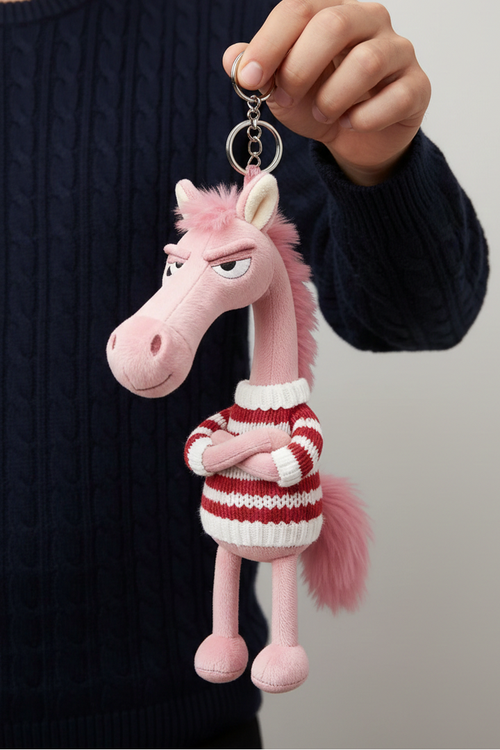 Caballo descarado - Rosa y rojo Llavero