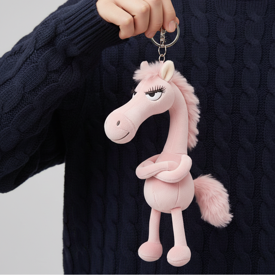 Caballo descarado - Colgante rosa para llaves