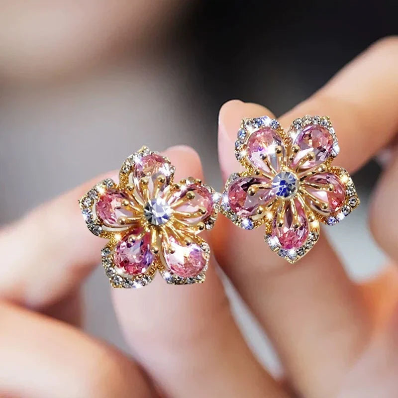 Pendientes con circonitas multicolores en plata de ley